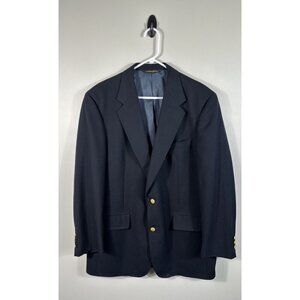 Vtg Brooks Brothers Blazer‎ Mens 43 Blue Brooksease Wool Gold Buttons Flaw